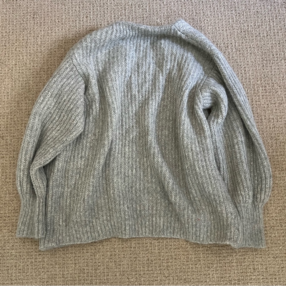 Cozy Ribbed Open-Front Cardigan - Light Gray - Picture 4 of 5
